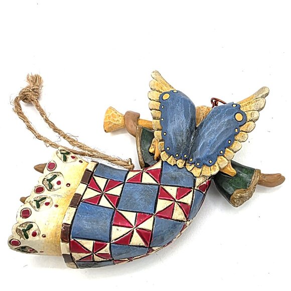 Jim Shore Heartwood Creek Enesco Angel With Trumpet 2002 Christmas Ornament 4" - Picture 3 of 8